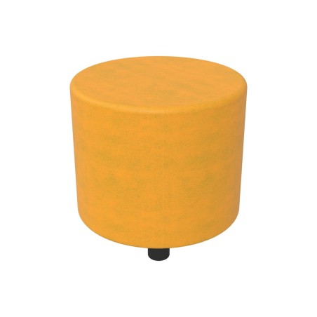 Pouf Semirigido Cilindro - Similpelle e Imbottitura Ignifuga CL1 - Diametro 48cm, h 46,5 cm - Colore Arancione