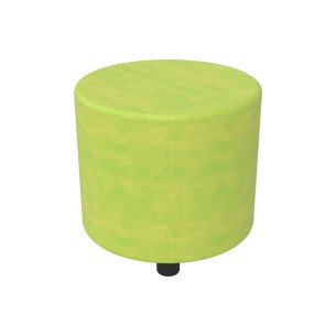Pouf Semirigido Cilindro - Similpelle e Imbottitura Ignifuga CL1 - Diametro 48cm, h 46,5 cm - Colore Verde Chiaro