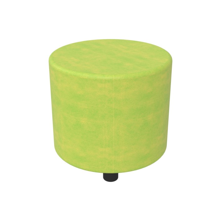 Pouf Semirigido Cilindro - Similpelle e Imbottitura Ignifuga CL1 - Diametro 48cm, h 46,5 cm - Colore Verde Chiaro