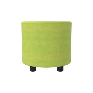 Pouf Semirigido Cilindro - Similpelle e Imbottitura Ignifuga CL1 - Diametro 48cm, h 46,5 cm - Colore Verde Chiaro 2