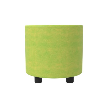 Pouf Semirigido Cilindro - Similpelle e Imbottitura Ignifuga CL1 - Diametro 48cm, h 46,5 cm - Colore Verde Chiaro