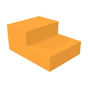 Pouf Morbido SCALA 2 GRADINI in Similpelle e Imbottitura Ignifuga CL1 - Dimensioni Base 60 x 45 cm , H28cm, densità 27kg/mc - 