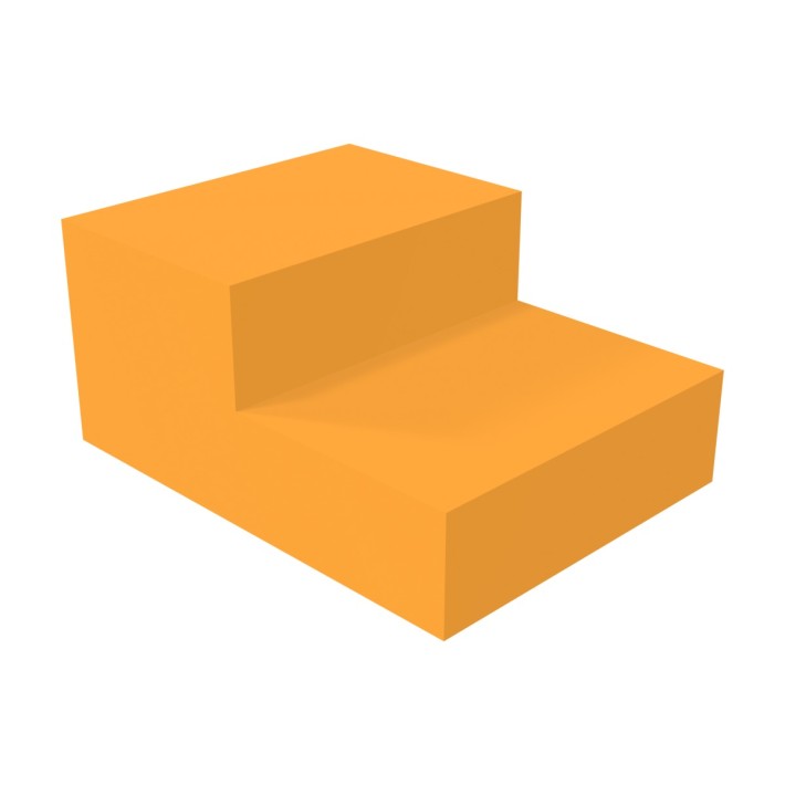 Pouf Morbido SCALA 2 GRADINI in Similpelle e Imbottitura Ignifuga CL1 - Dimensioni Base 60 x 45 cm , H28cm, densità 27kg/mc - 