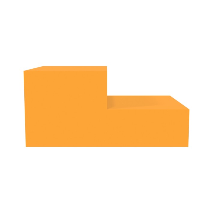 Pouf Morbido SCALA 2 GRADINI in Similpelle e Imbottitura Ignifuga CL1 - Dimensioni Base 60 x 45 cm , H28cm, densità 27kg/mc - 