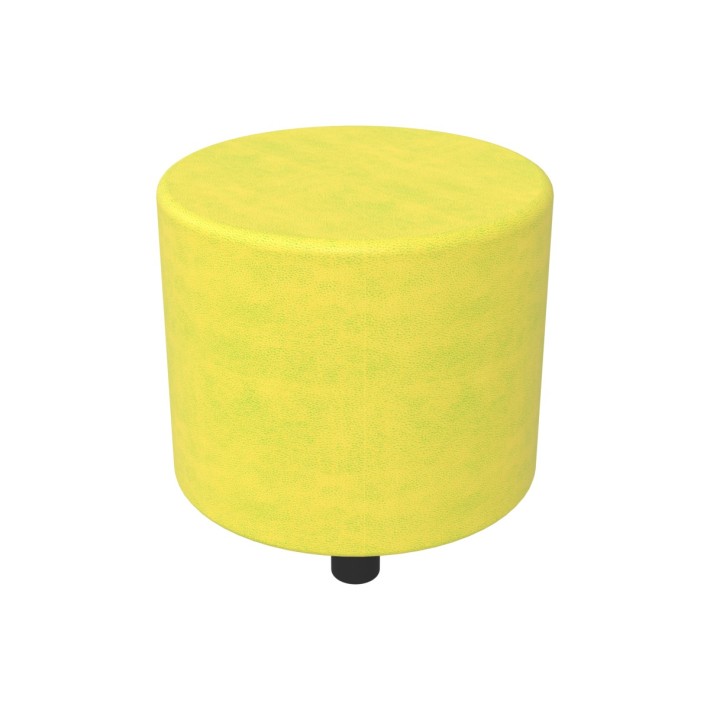 Pouf Semirigido Cilindro - Similpelle e Imbottitura Ignifuga CL1 - Diametro 48cm, h 46,5 cm - Colore Giallo