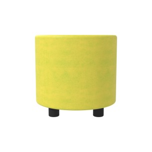 Pouf Semirigido Cilindro - Similpelle e Imbottitura Ignifuga CL1 - Diametro 48cm, h 46,5 cm - Colore Giallo 2