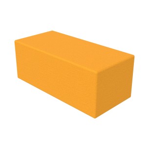 Pouf Semirigido Rettangolo Largo Similpelle e Imbottitura Ignifuga CL1 - Dimensioni 48 x 103 x h43 cm - Colore Arancione