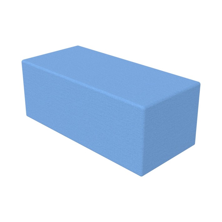 Pouf Semirigido Rettangolo Largo Similpelle e Imbottitura Ignifuga CL1 - Dimensioni 48 x 103 x h43 cm - Colore Azzurro