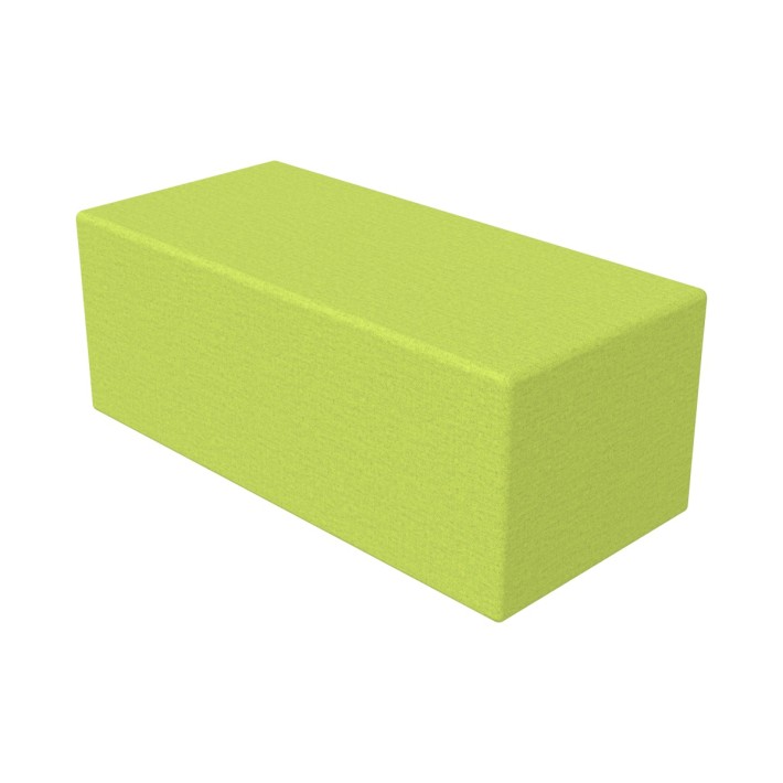 Pouf Semirigido Rettangolo Largo Similpelle e Imbottitura Ignifuga CL1 - Dimensioni 48 x 103 x h43 cm - Colore Verde Chiaro