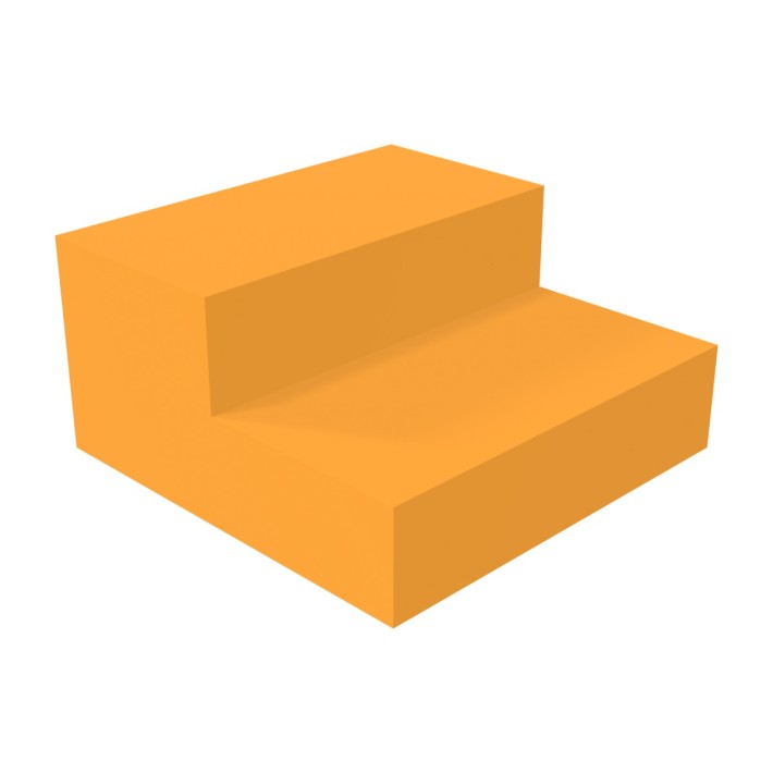 Pouf Morbido SCALA 2 GRADINI in Similpelle e Imbottitura Ignifuga CL1 - Dimensioni Base 60 x 60 cm , H 30 cm, densità 27kg/mc - 