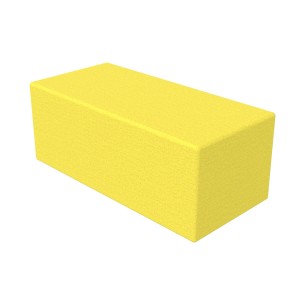 Pouf Semirigido Rettangolo Largo Similpelle e Imbottitura Ignifuga CL1 - Dimensioni 48 x 103 x h43 cm - Colore Giallo