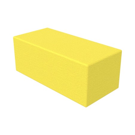 Pouf Semirigido Rettangolo Largo Similpelle e Imbottitura Ignifuga CL1 - Dimensioni 48 x 103 x h43 cm - Colore Giallo