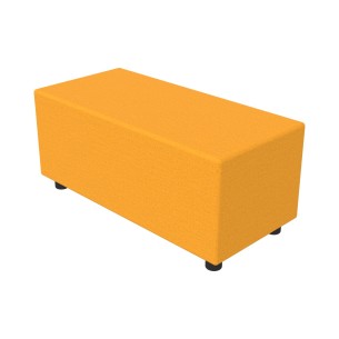 Pouf Semirigido Rettangolo Largo Similpelle e Imbottitura Ignifuga CL1 - Dimensioni 48 x 103 x h46,5 cm - Colore Arancione