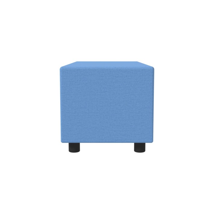 Pouf Semirigido Rettangolo Largo Similpelle e Imbottitura Ignifuga CL1 - Dimensioni 48 x 103 x h46,5 cm - Colore Azzurro