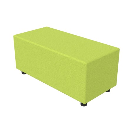 Pouf Semirigido Rettangolo Largo Similpelle e Imbottitura Ignifuga CL1 - Dimensioni 48 x 103 x h46,5 cm - Colore Verde Chiaro
