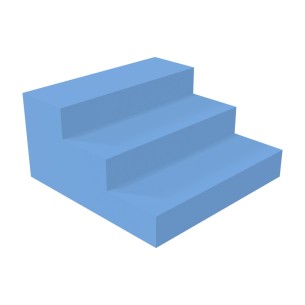 Pouf Morbido SCALA 3 GRADINI in Similpelle e Imbottitura Ignifuga CL1 - Dimensioni Base 60 x 60 cm , H 30 cm, densità 27kg/mc - 
