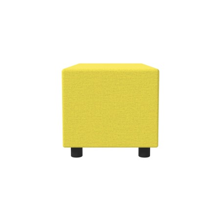 Pouf Semirigido Rettangolo Largo Similpelle e Imbottitura Ignifuga CL1 - Dimensioni 48 x 103 x h46,5 cm - Colore Giallo