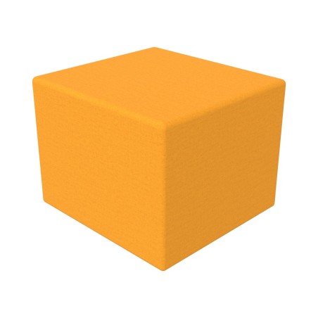 Pouf Semirigido Rettangolo Stretto Similpelle e Imbottitura Ignifuga CL1 - Dimensioni 48 x 51,5 x h43 cm - Colore Arancione