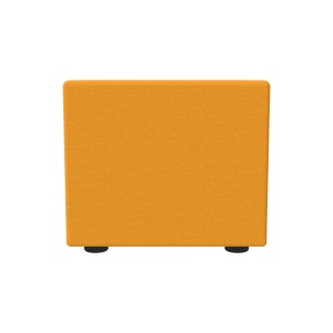 Pouf Semirigido Rettangolo Stretto Similpelle e Imbottitura Ignifuga CL1 - Dimensioni 48 x 51,5 x h43 cm - Colore Arancione 2
