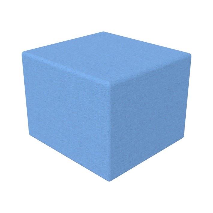 Pouf Semirigido Rettangolo Stretto Similpelle e Imbottitura Ignifuga CL1 - Dimensioni 48 x 51,5 x h43 cm - Colore Azzurro