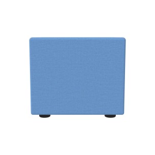Pouf Semirigido Rettangolo Stretto Similpelle e Imbottitura Ignifuga CL1 - Dimensioni 48 x 51,5 x h43 cm - Colore Azzurro 2