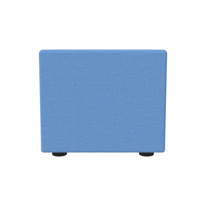 Pouf Semirigido Rettangolo Stretto Similpelle e Imbottitura Ignifuga CL1 - Dimensioni 48 x 51,5 x h43 cm - Colore Azzurro