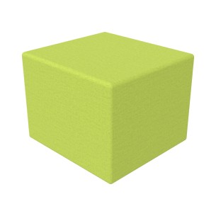 Pouf Semirigido Rettangolo Stretto Similpelle e Imbottitura Ignifuga CL1 - Dimensioni 48 x 51,5 x h43 cm - Colore Verde Chiaro