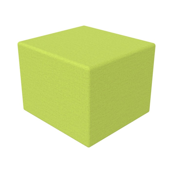 Pouf Semirigido Rettangolo Stretto Similpelle e Imbottitura Ignifuga CL1 - Dimensioni 48 x 51,5 x h43 cm - Colore Verde Chiaro