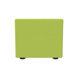 Pouf Semirigido Rettangolo Stretto Similpelle e Imbottitura Ignifuga CL1 - Dimensioni 48 x 51,5 x h43 cm - Colore Verde Chiaro 2
