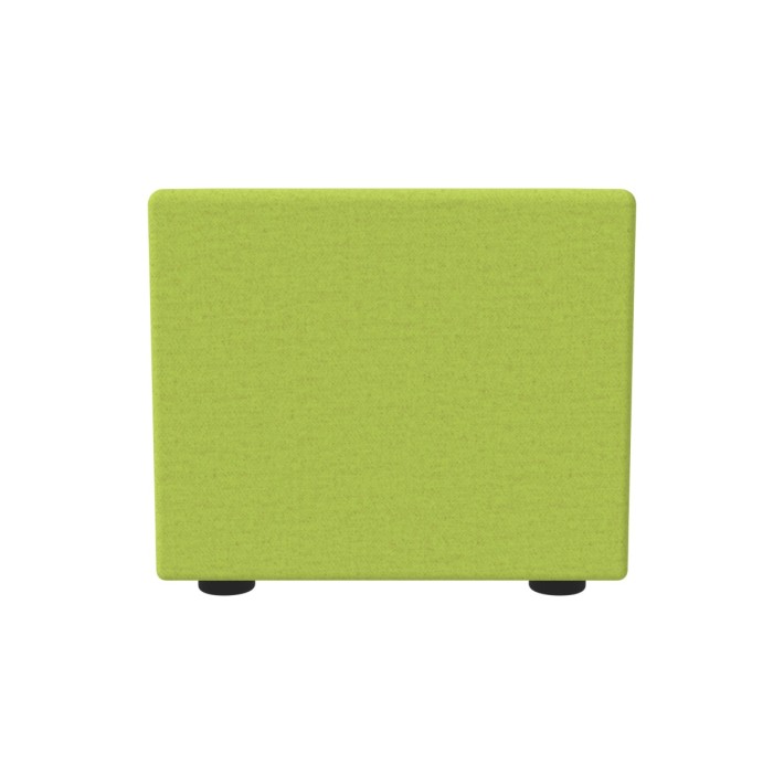 Pouf Semirigido Rettangolo Stretto Similpelle e Imbottitura Ignifuga CL1 - Dimensioni 48 x 51,5 x h43 cm - Colore Verde Chiaro