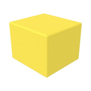 Pouf Semirigido Rettangolo Stretto Similpelle e Imbottitura Ignifuga CL1 - Dimensioni 48 x 51,5 x h43 cm - Colore Giallo