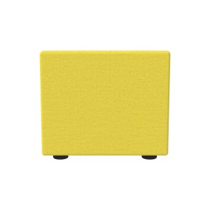 Pouf Semirigido Rettangolo Stretto Similpelle e Imbottitura Ignifuga CL1 - Dimensioni 48 x 51,5 x h43 cm - Colore Giallo 2