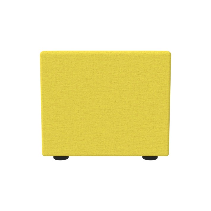 Pouf Semirigido Rettangolo Stretto Similpelle e Imbottitura Ignifuga CL1 - Dimensioni 48 x 51,5 x h43 cm - Colore Giallo