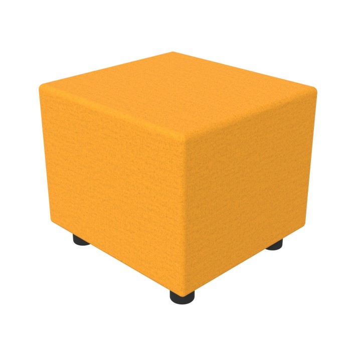Pouf Semirigido Rettangolo Stretto Similpelle e Imbottitura Ignifuga CL1 - Dimensioni 48 x 51,5 x h46,5 cm - Colore Arancione
