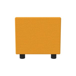 Pouf Semirigido Rettangolo Stretto Similpelle e Imbottitura Ignifuga CL1 - Dimensioni 48 x 51,5 x h46,5 cm - Colore Arancione 2