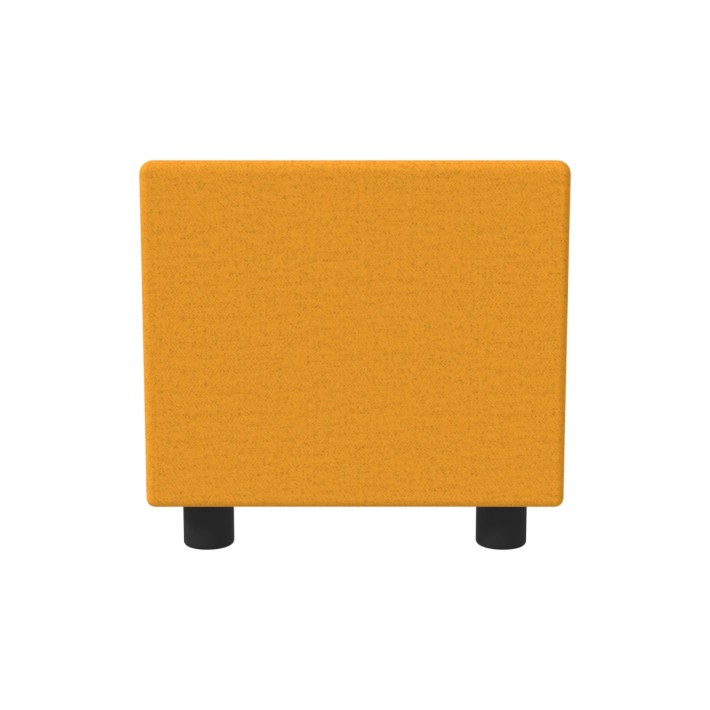 Pouf Semirigido Rettangolo Stretto Similpelle e Imbottitura Ignifuga CL1 - Dimensioni 48 x 51,5 x h46,5 cm - Colore Arancione