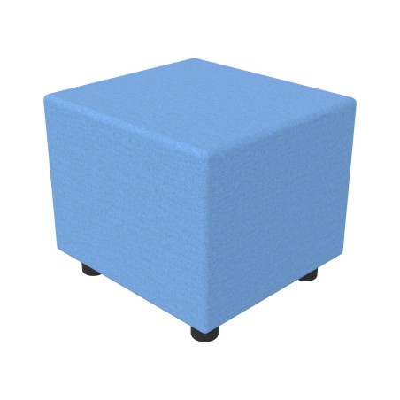 Pouf Semirigido Rettangolo Stretto Similpelle e Imbottitura Ignifuga CL1 - Dimensioni 48 x 51,5 x h46,5 cm - Colore Azzurro