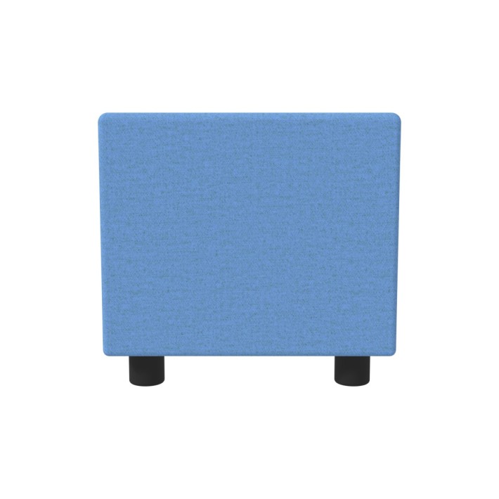 Pouf Semirigido Rettangolo Stretto Similpelle e Imbottitura Ignifuga CL1 - Dimensioni 48 x 51,5 x h46,5 cm - Colore Azzurro
