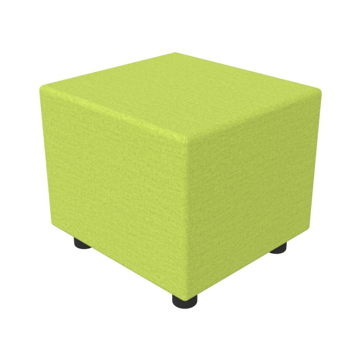 Pouf Semirigido Rettangolo Stretto Similpelle e Imbottitura Ignifuga CL1 - Dimensioni 48 x 51,5 x h46,5 cm - Colore Verde Chiaro