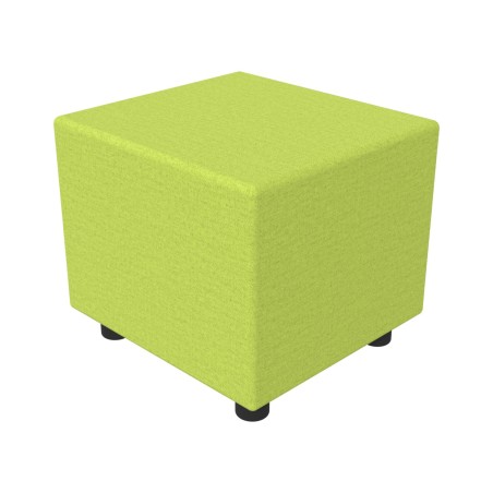 Pouf Semirigido Rettangolo Stretto Similpelle e Imbottitura Ignifuga CL1 - Dimensioni 48 x 51,5 x h46,5 cm - Colore Verde Chiaro