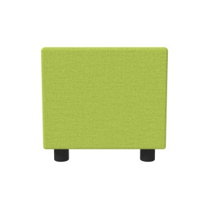 Pouf Semirigido Rettangolo Stretto Similpelle e Imbottitura Ignifuga CL1 - Dimensioni 48 x 51,5 x h46,5 cm - Colore Verde Chiaro 2