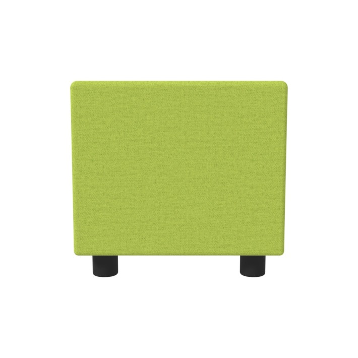 Pouf Semirigido Rettangolo Stretto Similpelle e Imbottitura Ignifuga CL1 - Dimensioni 48 x 51,5 x h46,5 cm - Colore Verde Chiaro