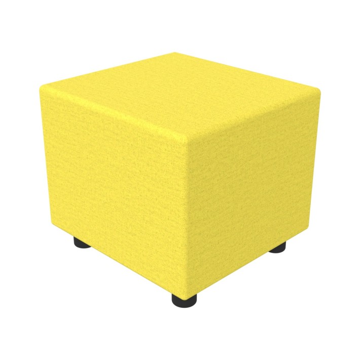 Pouf Semirigido Rettangolo Stretto Similpelle e Imbottitura Ignifuga CL1 - Dimensioni 48 x 51,5 x h46,5 cm - Colore Giallo