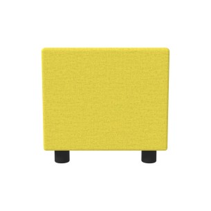 Pouf Semirigido Rettangolo Stretto Similpelle e Imbottitura Ignifuga CL1 - Dimensioni 48 x 51,5 x h46,5 cm - Colore Giallo 2