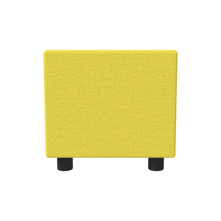Pouf Semirigido Rettangolo Stretto Similpelle e Imbottitura Ignifuga CL1 - Dimensioni 48 x 51,5 x h46,5 cm - Colore Giallo