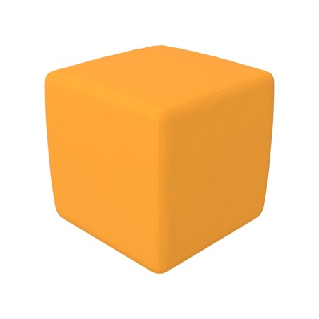 Pouf Morbido CUBO in Similpelle e Imbottitura Ignifuga CL1 - Lato 50 cm, H 50 cm - Densità 27kg/mc - Sfoderabile con Zip 