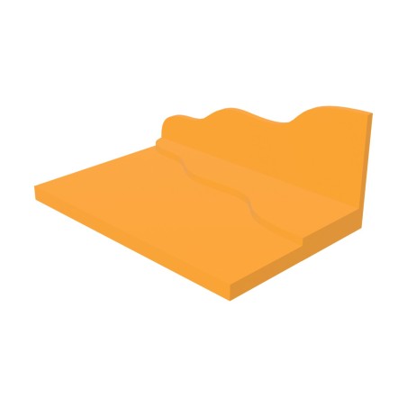 Pouf Morbido Modulo Onda in Similpelle e Imbottitura Ignifuga CL1 - Ingombro Complessivo 180x180x30 cm - Densità 27kg/mc - 