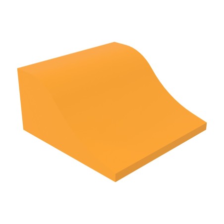 Pouf Morbido ONDA in Similpelle e Imbottitura Ignifuga CL1 - Dimensioni 60x60xH30 cm - Densità 27kg/mc - Colore Arancione