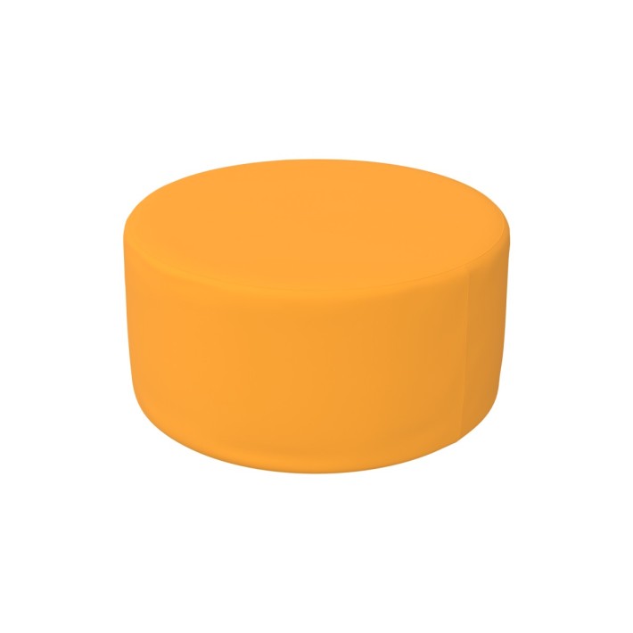 Pouf Morbido CILINDRO in Similpelle e Imbottitura Ignifuga CL1 - Diametro 60 cm, H 30 cm - Densità 27kg/mc - Sfoderabile con 