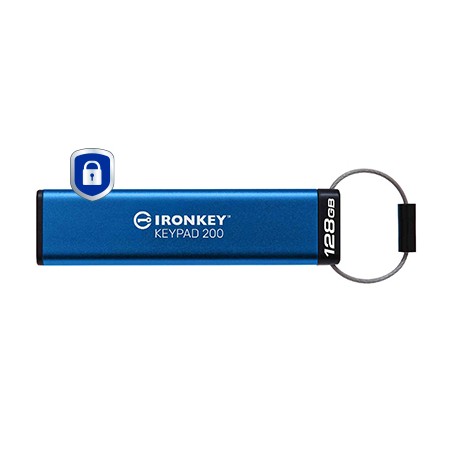 Kingston Technology IronKey Keypad 200 da 128 GB, FIPS 140-3 livello 3 crittografata AES-256